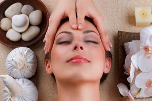 Relaxing face massage