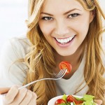 girl eating healthy food
