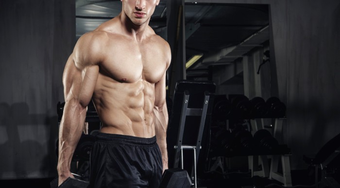 man muscles training gym