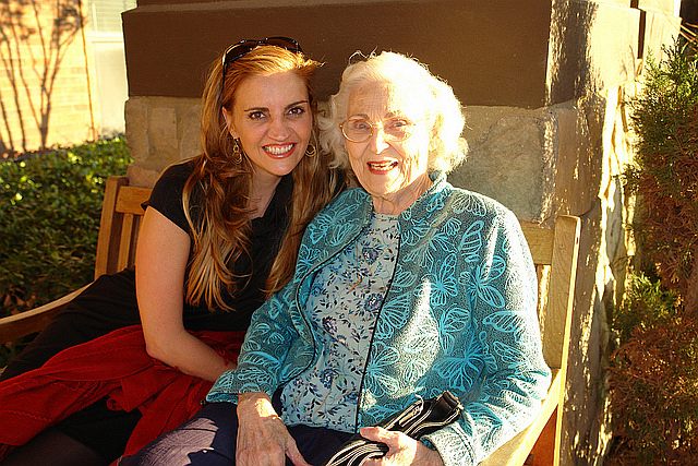 young woman with elderly woman