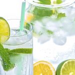 mint and lemon in water