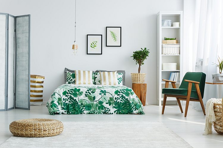 modern fresh colored bedroom
