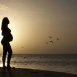 young pregnant woman silhouette